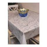 Başak Ev Tekstili(974) Şeffaf 0.018 Mm Pvc Muşamba - Desenli Silinebilir Şeffaf Masa Örtüsü Şeffaf-140 x 280