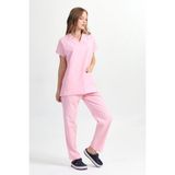 Başak Kadın Yarasakol Pembe Doktor Hemşire Forması Takımı (Alpaka Kumaş) ATY-2801 - 3XL