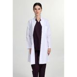 Başak Önlük Kadın Uzun Hakim Yaka Doktor Hemşire Öğretmen Önlüğü Beyaz Beyaz