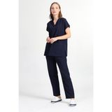 Başak Terikoton Kadın Yarasakol Doktor Hemşire Forması Takım Lacivert (Aty2802) - 2XL