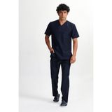 Başak Terikoton Zarfyaka Lacivert Erkek Doktor Hemşire Veteriner Forması Takım (Aky-5702) - 2XL