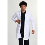 Başak Uzun Erkek Gömlek Yaka Doktor Hemşire Veteriner Öğretmen Önlüğü (Hmt-8401) - 2XL - Beyaz
