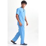 Başak Zarfyaka Mavi Erkek Doktor Hemşire Veteriner Forması Takım Alpaka Kumaş (Aky-5701) - 3XL