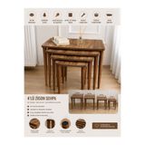BAŞARAN CONCEPT 4’lü Ultra Kaliteli Üst Kısmı Ceviz MDF Zigon Sehpa Gürgen Ayaklar