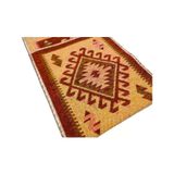 Başaran Tekstil Antik Kilimden Motosiklet Heybesi 2 Gözlü Kilim Çanta, Turuncu