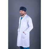 Başaran Uniforma Erkek Ceket Yaka Uzun Kollu Uzun Boy Doktor, Eczacı, Hemşire, Öğretmen, Laboratuvar Önlüğü - Alpaka Kumaş - Beyaz - 44