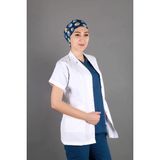 Başaran Uniforma Kadın Ceket Yaka Kısa Kollu Orta Boy Doktor, Eczacı, Hemşire, Öğretmen, Laboratuvar Önlüğü - Alpaka Kumaş - Beyaz - 44