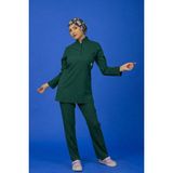 Başaran Uniforma Koyu Yeşil Üç Çıtçıtlı Hakim Yaka Likralı Doktor / Hemşire Forması Tesettür Takım - Doktor/Hemşire Kıyafetleri - 44