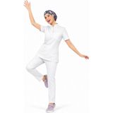 Başaran Uniforma Likralı Beyaz Slim Fit Bayan Premium Scrubs Takım - Doktor/Hemşire Kıyafetleri - 42