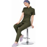Başaran Uniforma Likralı Haki Slim Fit Bayan Premium Scrubs Takım - Doktor/Hemşire Kıyafetleri - 46