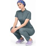 Başaran Uniforma Likralı Karayip Yeşili Slim Fit Bayan Premium Scrubs Takım - Doktor/Hemşire Kıyafetleri - 44