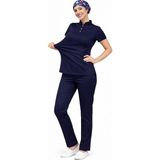 Başaran Uniforma Likralı Lacivert Slim Fit Bayan Premium Scrubs Takım - Doktor/Hemşire Kıyafetleri - 46