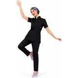 Başaran Uniforma Likralı Siyah Slim Fit Bayan Premium Scrubs Takım - Doktor/Hemşire Kıyafetleri - 38