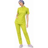 Başaran Uniforma Likralı Yağ Yeşili Slim Fit Bayan Premium Scrubs Takım - Doktor/Hemşire Kıyafetleri - 46
