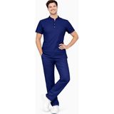 Başaran Uniforma Likralı Yeni Lacivert Erkek Premium Scrubs Takım - Doktor/Hemşire Kıyafetleri - 2XL