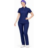 Başaran Uniforma Likralı Yeni Lacivert Slim Fit Bayan Premium Scrubs Takım - Doktor/Hemşire Kıyafetleri - 36