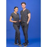 Başaran Uniforma Tek Üst Unisex Kalıp Antrasit Likralı Hemşire / Doktor Forması Scrubs - Doktor/Hemşire Kıyafetleri - XL