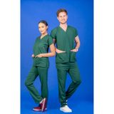 Başaran Uniforma Tek Üst Unisex Kalıp Avcı Yeşili Likralı Hemşire / Doktor Forması Scrubs - Doktor/Hemşire Kıyafetleri - XL
