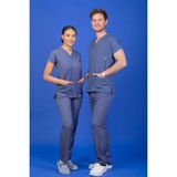 Başaran Uniforma Tek Üst Unisex Kalıp Fırtına Mavisi Likralı Hemşire / Doktor Forması Scrubs - Doktor/Hemşire Kıyafetleri