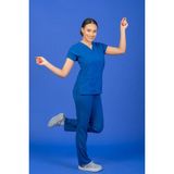 Başaran Uniforma Tek Üst Unisex Kalıp Saks Mavisi Likralı Hemşire / Doktor Forması Scrubs - Doktor/Hemşire Kıyafetleri