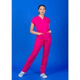 Başaran Uniforma Unisex Kalıp Fuşya Likralı Hemşire / Doktor Forması Scrubs (Takım) - Doktor/Hemşire Kıyafetleri