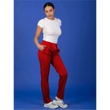 Başaran Uniforma Unisex Kalıp Kırmızı Tam Lastikli Soft Likralı Hemşire / Doktor Scrubs Tek Pantolon - 44