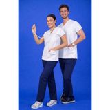 Başaran Uniforma Unisex Kalıp Üst Beyaz / Alt Lacivert Likralı Hemşire / Doktor Forması Scrubs (Takım) - Doktor/Hemşire Kıyafetleri