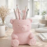 Basart Dokulu 3D Yazıcı Üretimi Dekoratif Masa Üstü Kalemlik ve Organizer - Pembe