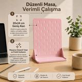 Basart Modüler Masaüstü Pegboard Organizer Seti – Kalemlik, Raf ve Kancalı Düzenleyici Panel | Ofis, Çalışma Masası ve Hobi Alanları Için Çok Amaçlı Organizer - Pembe