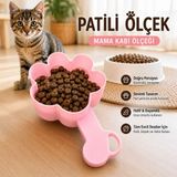 Basart Patili Mama Ölçeği Kedi ve Köpek Mama Ölçer Pati Şekilli Mama Küreği Plastik Mama Kaşığı Mama Ölçü Kabı - Pembe