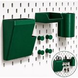 Basart Pegboard Duvar Düzenleyici Organizer Seti – Kalemlik, Çok Amaçlı Kutu, Mini Raf ve Askılık Modüllü Modüler Duvar Organizasyon Sistemi - Yeşil