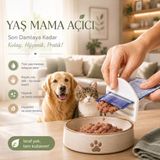 Basart Yaş Mama Açacağı ve Sıkacağı Kedi Köpek Yaş Mama Paketi Sıkma Aparatı Israf Önleyici Hijyenik Pratik - Beyaz