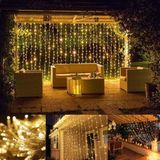 Başcılar 2x2 Perde LED Sarı Işık Plastik Kancalı