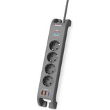 Başcılar Phılıps SPN4140GA/62, 4 Soket, Akım Korumalı Priz, 2400 Joules, 2mt Kablo, 1xusb-C Pd 20W Hızlı Şarj, 2xusb-A Qc 18W, (Gri)