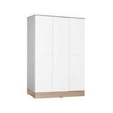 Base 3 Kapaklı Gardırop - İtalyan Meşe-Mat Beyaz 120x198x52 Cm ( Gxyxd)