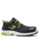 Base B1711E Lizbon Düşük Üst Güvenlik Eğitmenleri S1PS ESD Kaymaya Dayanıklı Hafif Nefes Alabilir Antistatik İş Ayakkabıları Şok Emici, siyah yeşil, 10 UK