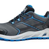 BASE K-MOVE B1004B S1P HRO SRC Alüminyum Parmak Dikişsiz Üst i-daptive Dry'n Air Footbed Balistik Orta Taban Koku Önleyici Güvenlik Antrenörü, Gri/Mavi, UK 4