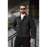 BASEL.CO Exclusive Yağlı Kumaş Kadife Detay Ceket -Su İtici, Hafif ve Şık