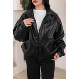 BASEL.CO Oversize Vintage Bomber Deri Ceket