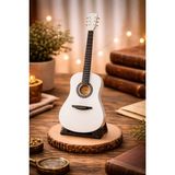 Basel Maison Dekoratif Ahşap Gitar Maketi 25 cm – El Işçiliği Mini Gitar Biblo & Şık Hediye - GİTAR - Beyaz