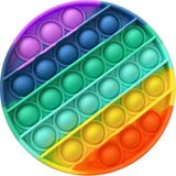 Başel Oyuncak Pop It Push Bubble Fidget Özel Pop Duyusal Oyuncak Zihinsel Stres ( Gökkuşağı / Rainbow )