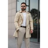 Baselco Apoletli Kemerli Trençkot - XL - Krem
