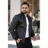 Baselco Erkek Premium Bomber Deri Ceket Slim Fit Suni Deri Modern Tasarım ve Konfor - Siyah