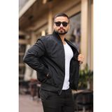 Baselco Erkek Slim Fit Bomber Ceket Suni Deri Malzeme ile Modern Tasarım