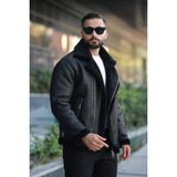 Baselco Kışlık Kürklü Napa Deri Biker Mont - Şık ve Sıcak Tasarım