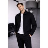 Baselco Old Money Basic Kaşe Ceket Siyah Renkli Slim Fit Erkek Dolgun Kumaş Tüylenmez