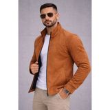 Baselco Slim Fit Dik Yaka Mevsimlik Süet Ceket - 2XL - Taba Süet