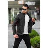 Baselco Slim Fit Erkek Siyah Premium Deri Ceket Polo Yaka Suni Deri Şık ve Rahat - Siyah Karbon