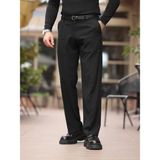 Baselco Slim Fit Kalıp Old Money Kumaş Pantolon Erkek 4 Cepli Pamuk-Elastan Siyah - 32