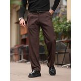 Baselco Slim Fit Old Money Kumaş Pantolon Erkek Acı Kahve Renk 4 Cepli Günlük Kullanım İçin - 33